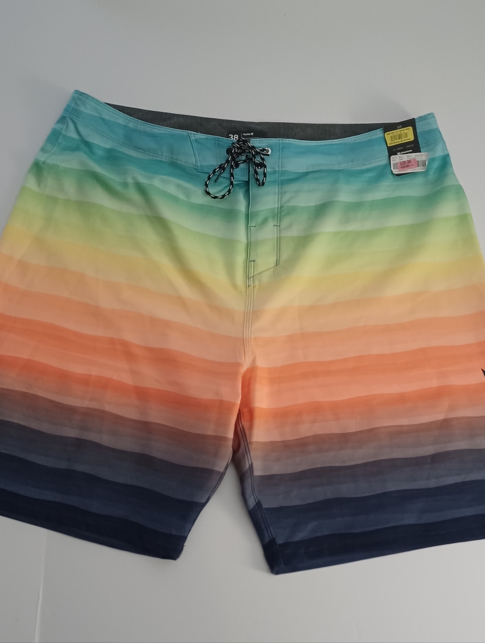 Hurley Phantom Swim Trunks Colorblock Stripped Sz 38